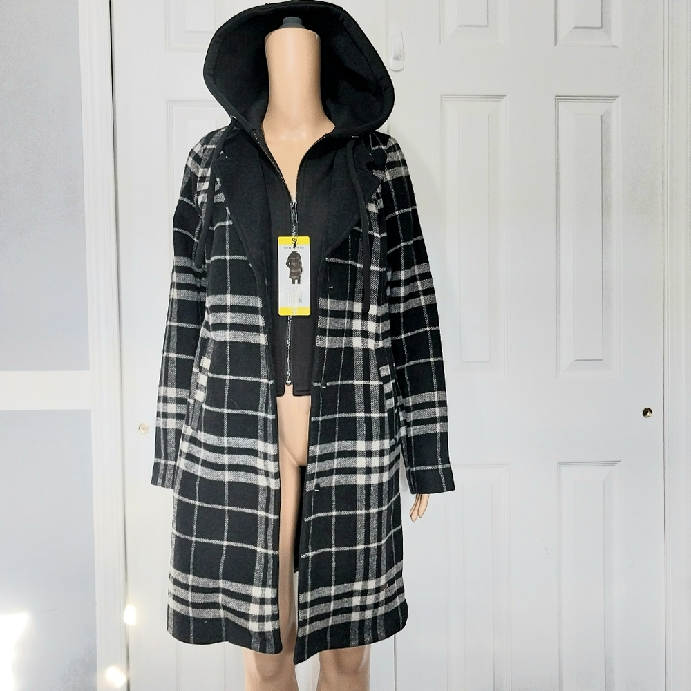 Rachel Roy Walker Coat with a hooded bib,‎ NWT, Size S